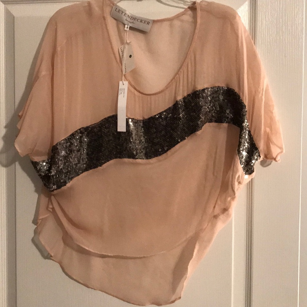 Designer  sequin sheer top